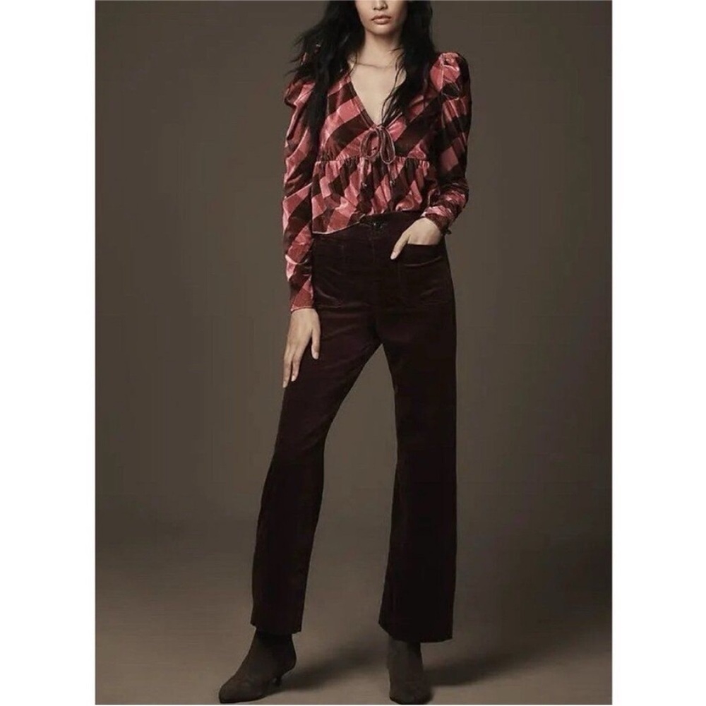 Anthropologie x Maeve Colette Wide Leg Corduroy Pants Full Length Sz 24 NWT